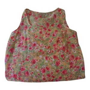 Notations Pink and Green Boxy Tank Top